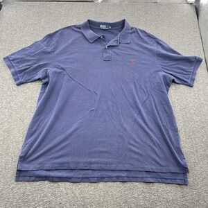 Polo Ralph Lauren Polo Shirt Mens 4XLT Tall Blue SS Red Pony Cotton Casual Prep